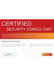 Nachweis: Certified Security Consultant