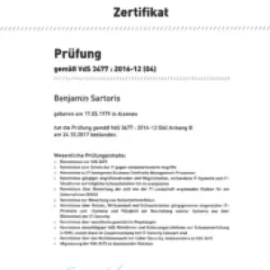 Nachweis: Prüfung nach VdS 3473, VdS Schadenverhütung